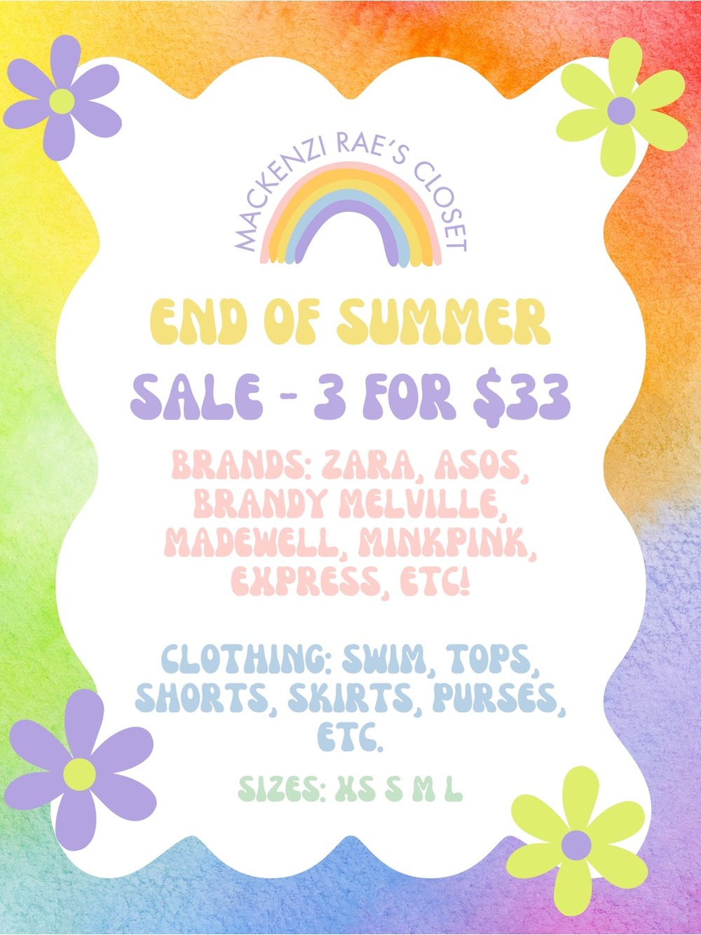 END OF SUMMER SALE: 3 for $33 Zara ASOS Brandy Melville Madewell Minkpink Etc.